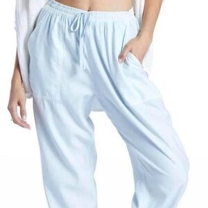 Billabong Women's Light Blue Drawstring Cotton Pants